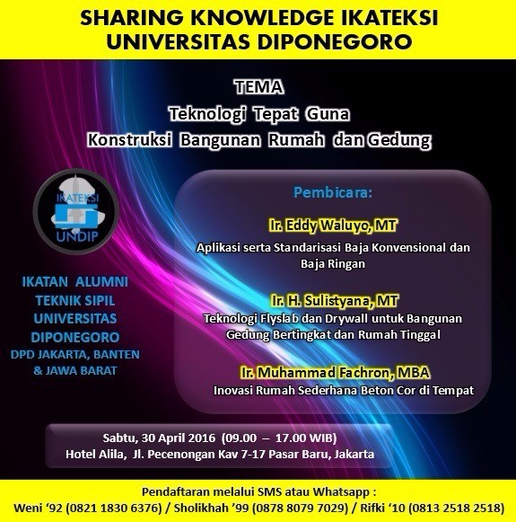 IKATEKSI UNDIP Menggelar “Sharing Knowledge” Untuk Update Perkembangan Ilmu Dunia Konstruksi